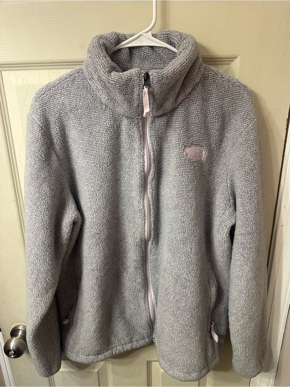 The North Face Lavender / Gray Full-Zip Plush Fleece Jacket XXL